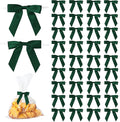 50Pcs Hunter Green Twist Tie Bows by TULOBI