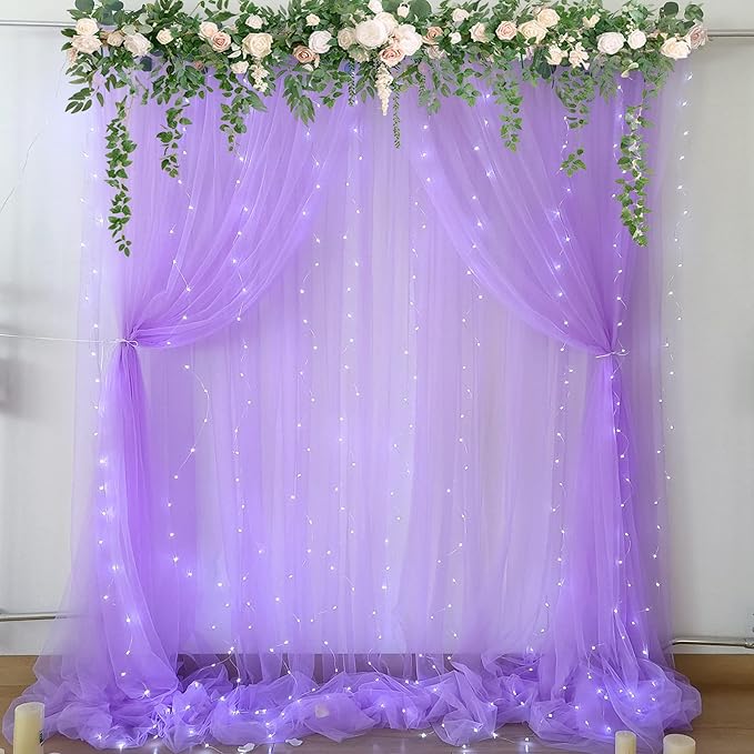 Lavender Tulle Backdrop Curtain - Image 4
