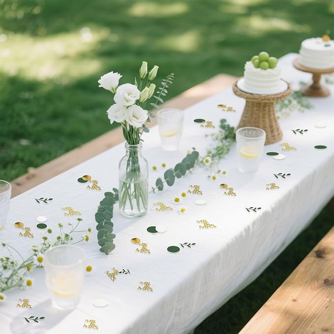 200 Pcs Gold Bridal Shower Decorations, Wedding Table Confetti, Glitter Mr Mrs - Image 4
