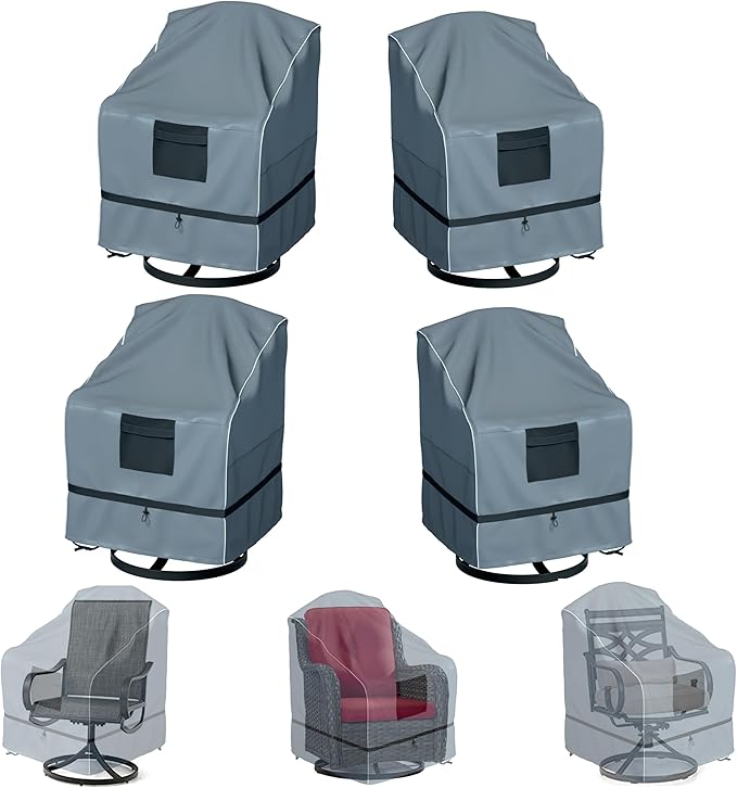 Outdoor Swivel Lounge Chair Cover 4 Pack, Waterproof Heavy Duty by GimaiOurun