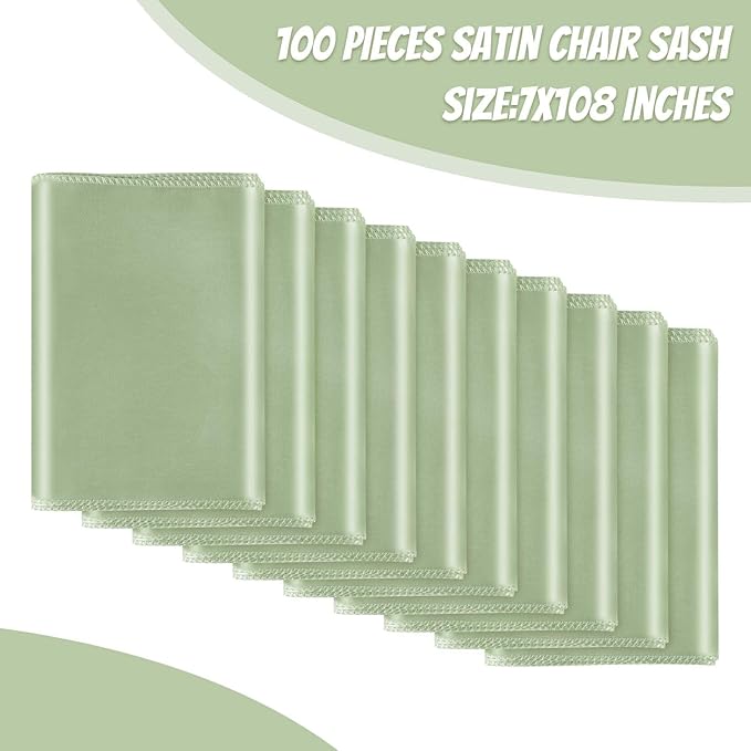 Satin Chair Sashes Bows Universal Chair Ribbon Ties Back Sash - Image 2
