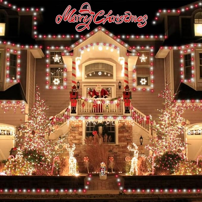 YEGUO 66ft 200 LED Christmas Lights Outdoor Waterproof, 8 Modes Purple String - Image 7