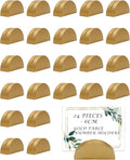 24 Pcs-6cm Table Number Stands, Wooden Semicircular Base by Unknown