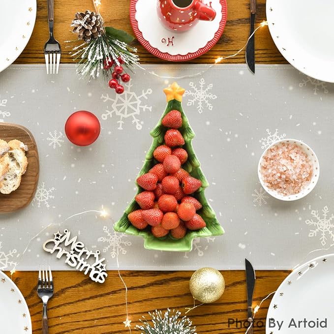 Artoid Mode Grey Snowman Snowflake Let it Snow Winter Table Runner, Seasonal - Image 4
