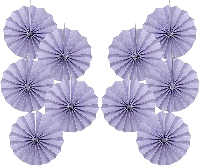 Purple Birthday Decorations, DIY Purple Paper Fans Hanging Decoration, Party by BARTHEW