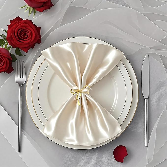 Gold Napkin Rings Set of 8 Pearl Bow Napkin Rings - Image 2