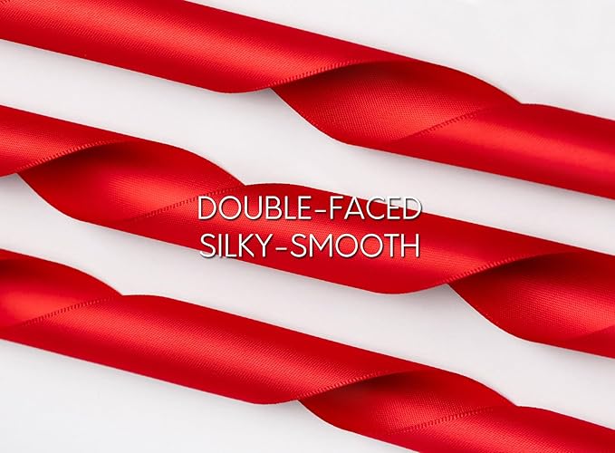 Red Satin Ribbon 1-1/2 Inch x 50 Yards Double-Faced Ribbons - Image 3