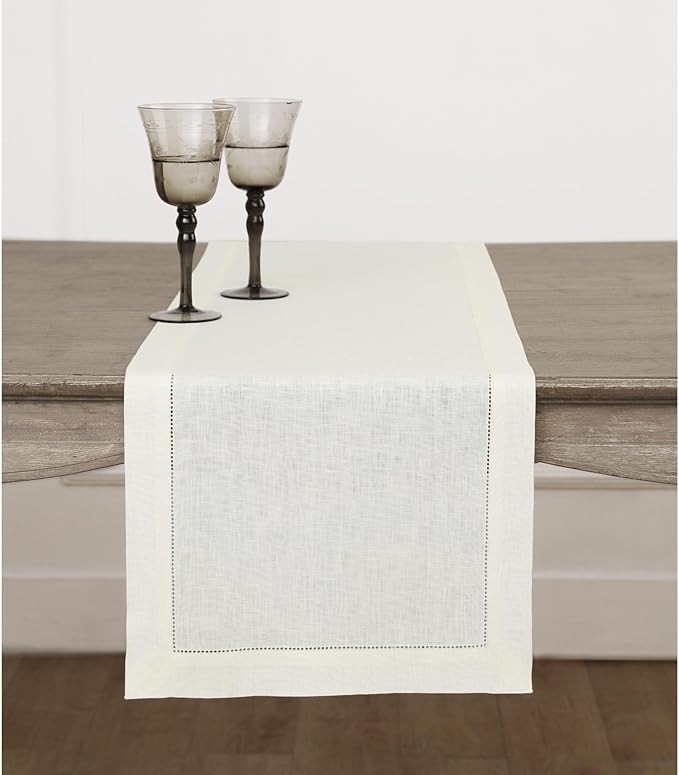 Solino Home Linen Ivory Table Runner 156 Inches Long by SolinoHome