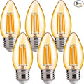 FLSNT 40W Equivalent LED Chandelier Light Bulbs, Dimmable Amber LED B11 E26 by FLSNT