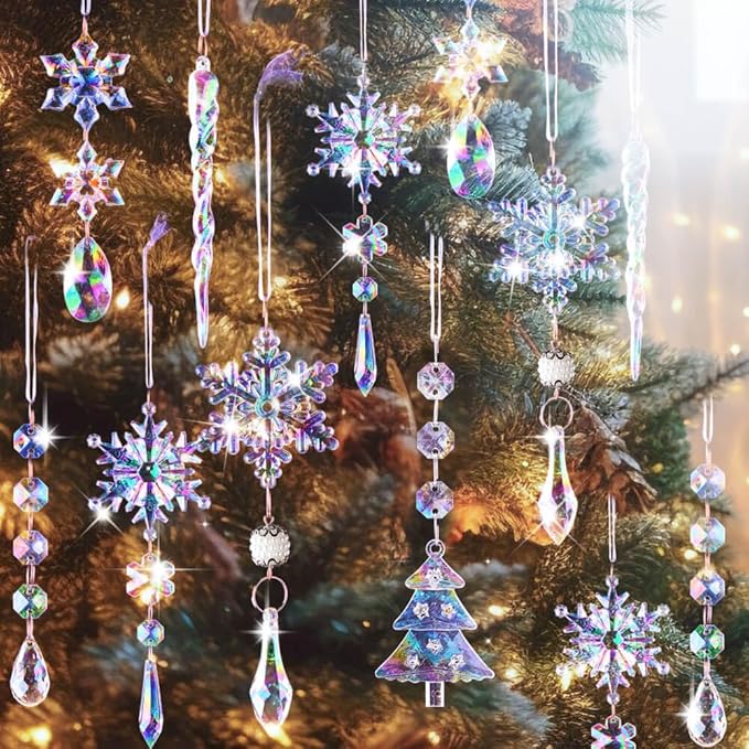 Lanpn 26pcs Christmas Ornaments Crystal Christmas Tree Decoration, Iridescent by Lanpn