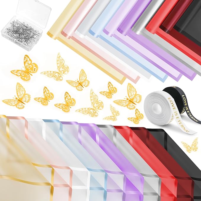 NESCCI 200 Sheets Flower Wrapping Paper by NESCCI