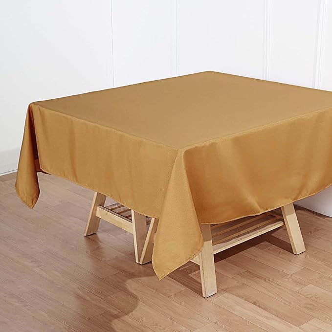 Efavormart 70" Square Linens Gold Wholesale Linens Polyester Square Linen - Image 2