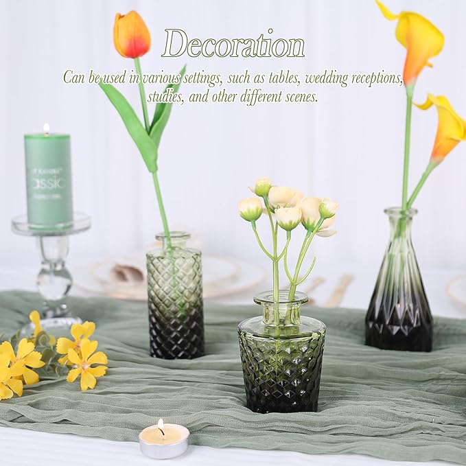 Glass Bud Vases Set of 5, Mini Flower Vase - Image 2