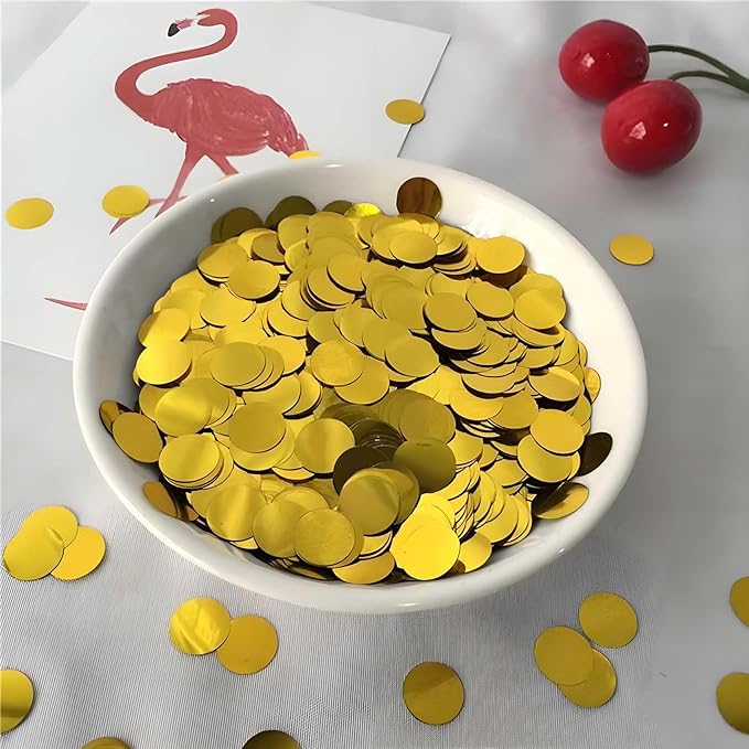 Gold Round Table Foil Confetti Beautiful Metallic Table Confetti Glitter - Image 4