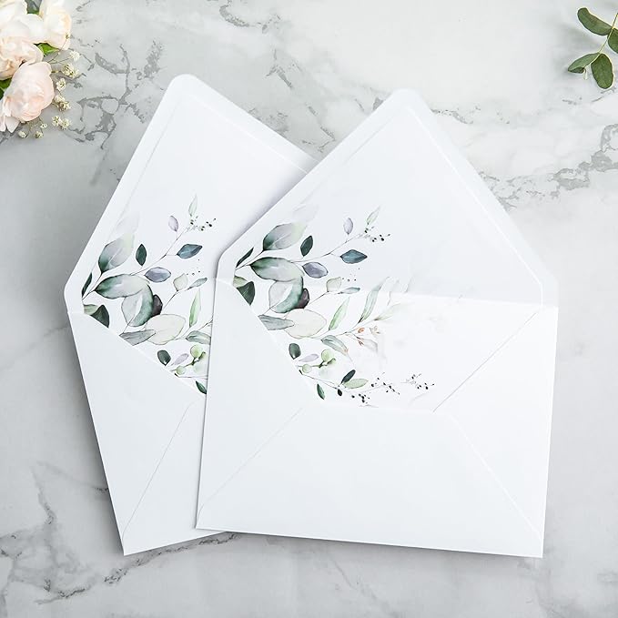 PONATIA 50PCS A7 Euro Flap Envelopes, 5.25 x 7.25'' Liner Envelope - Image 5