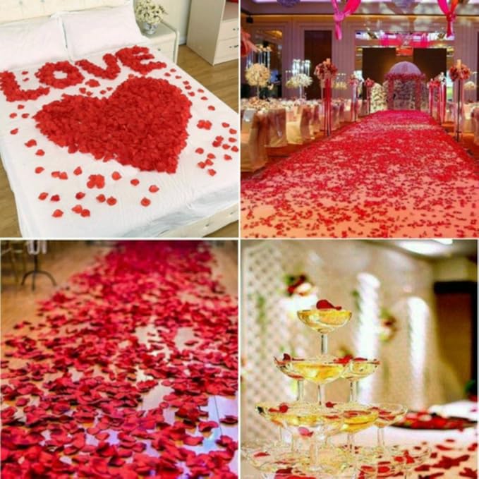CODE FLORIST 2200 PCS Dark-Red Silk Rose Petals - Image 7