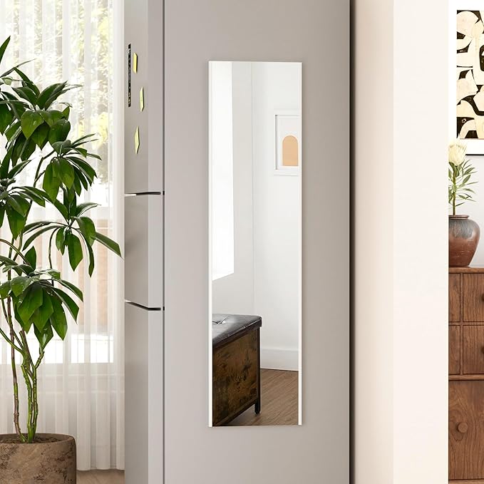 47"x12" Magnetic Mirror Lightweight Full-Length Mirror | Strong Adhesion by brisafe