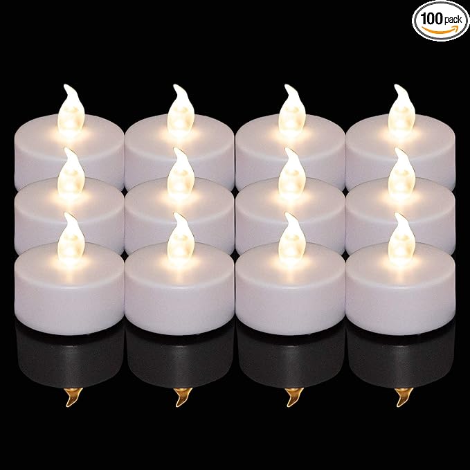 LED Tea Lights Candles- 100PACK Flameless Candles Realistic and Bright by NanciaFlamelesscandles