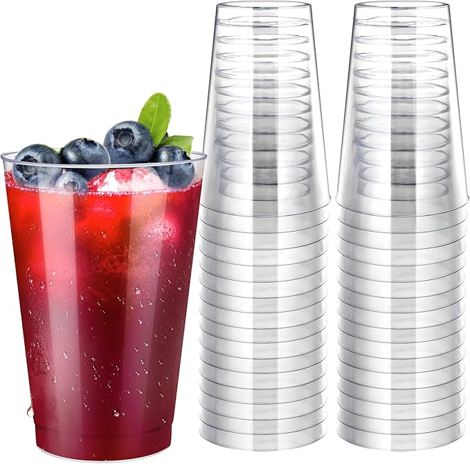 200Counts 12 OZ. Hard Plastic Cups Fancy Disposable Cups by ByvivaceDisposables