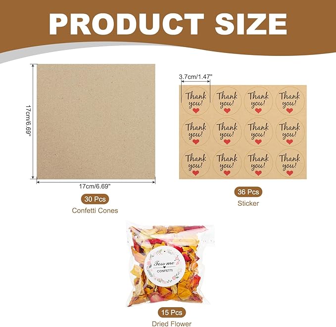 PATIKIL Dried Flower Confetti Cones - Image 2