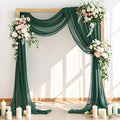 Wedding Arch Draping Fabric 2 Panels 30'' x 18FT Emerald Green Sheer Chiffon by LINXTAR