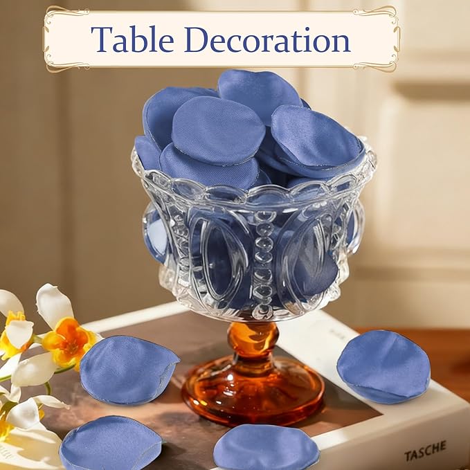 300pcs Dusty Blue Faux Silk Rose Petals - Image 4