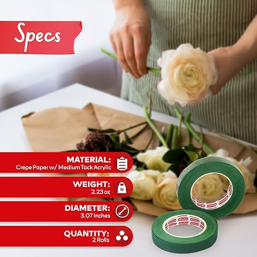 XFasten Wide Floral Tapes for Bouquet 1/2-Inch x 30 Yards - Image 3