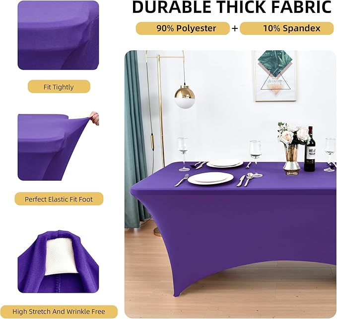 6-Pack 6ft Spandex Table Covers - Image 2