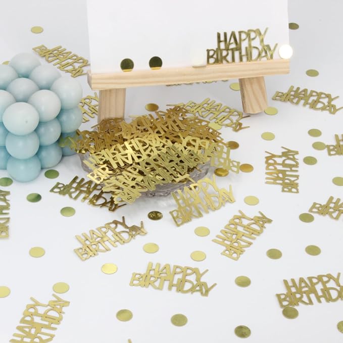 270 PC Gold Happy Birthday Confetti - Image 3