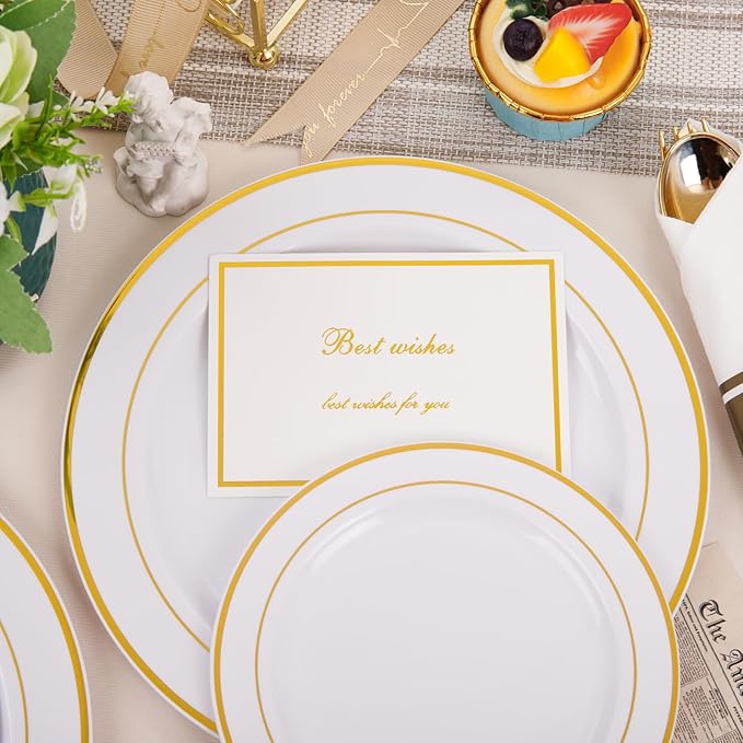 350Piece Gold Dinnerware Set for 50 Guests - Image 6