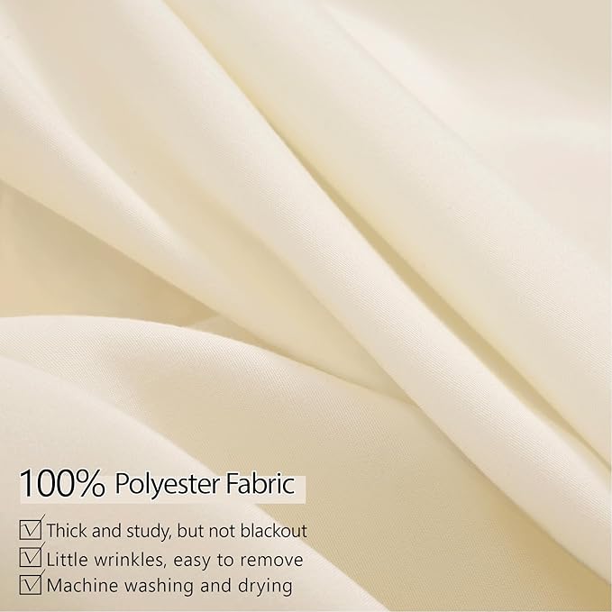 10ft x 10ft Thick Ivory Backdrop Curtains - Image 2
