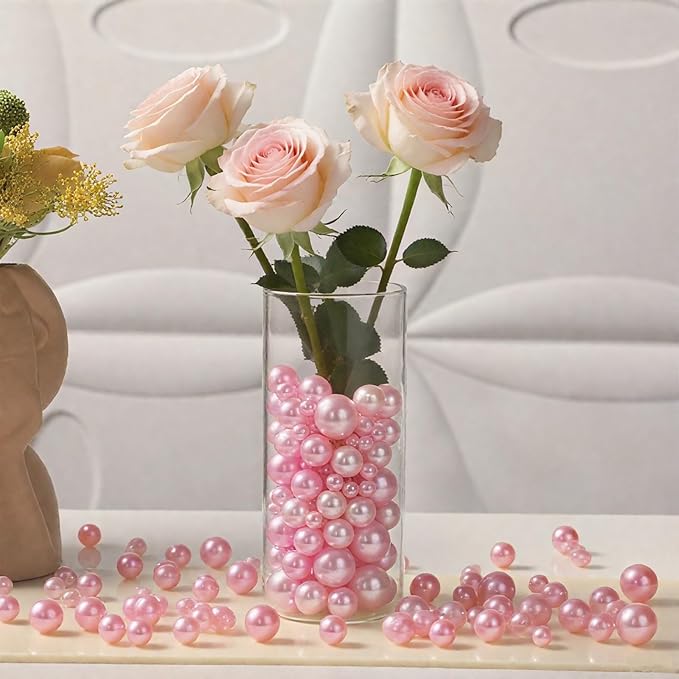 200 Pcs Vase Filler Beads Pink Pearl Beads - Image 2