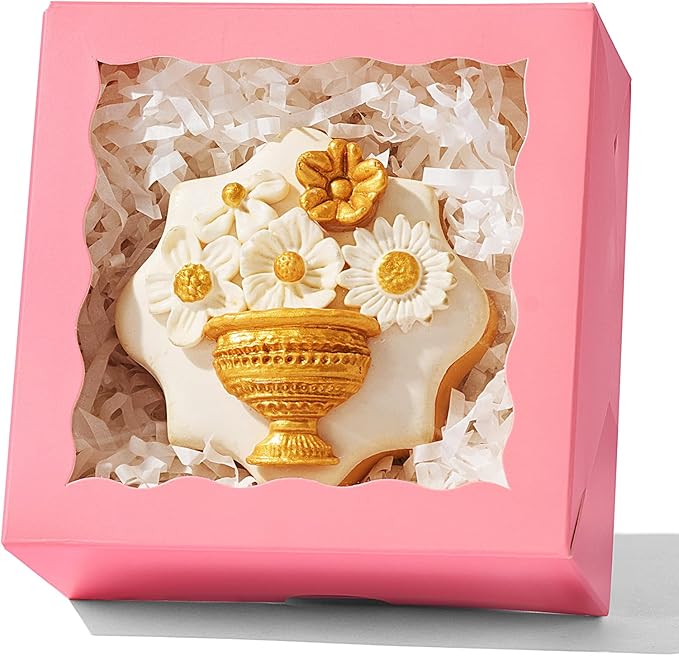 50-Count 4x4x2 Food-Safe Pink Bakery Boxes - Image 2