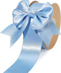LaRibbons Light Blue Satin Ribbon 1 1/2 Inch 50 Yards Thin Luxury Double Faced by LaRibbons