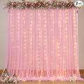 Sheer Backdrop Curtains with Lights String by Gogoparti
