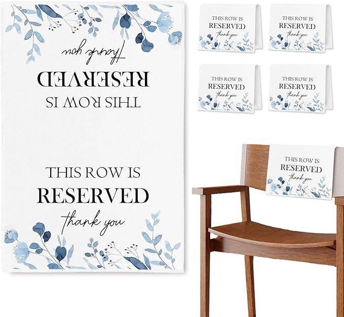 Reserved Seating Chair Signs, This Row Is Reserved Pew Cloths Seating by Unknown