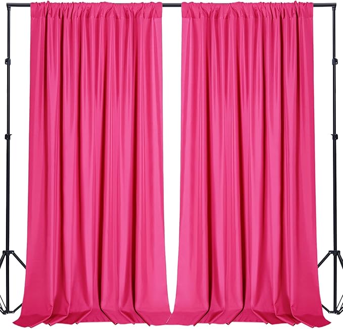 Sugargirl 10x10FT Fuschia Backdrop Curtains Polyester Photo Backdrop Drapes by Sugargirl