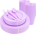 KIRE 150 PCS Purple Plastic Plates by KIRE