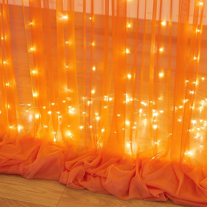 Orange Tulle Backdrop Curtain - Image 8