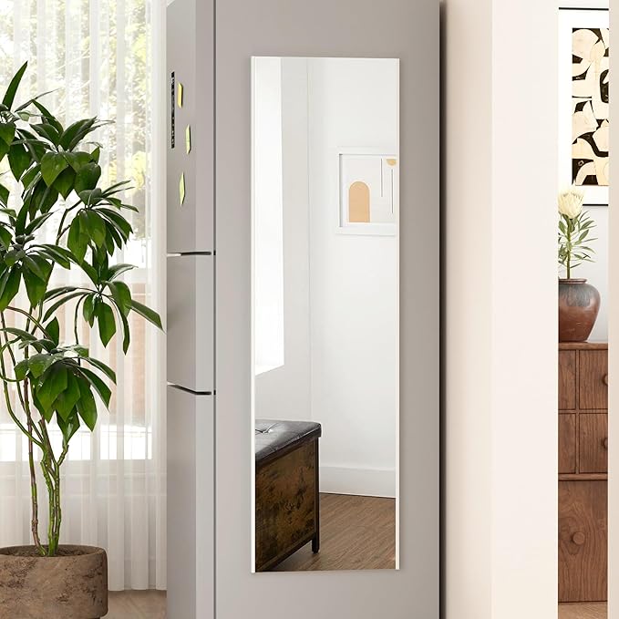 55"x16" Magnetic Mirror Lightweight Full-Length Mirror | Strong Adhesion by brisafe