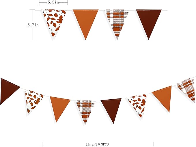 pinkblume Fall Party Decorations Maple Leaf Pennant Banner Triangle Hanging - Image 2