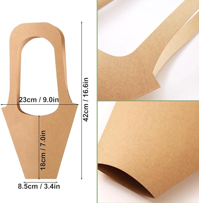 50Pcs 16.5" Kraft Paper Bouquet Bags - Image 7