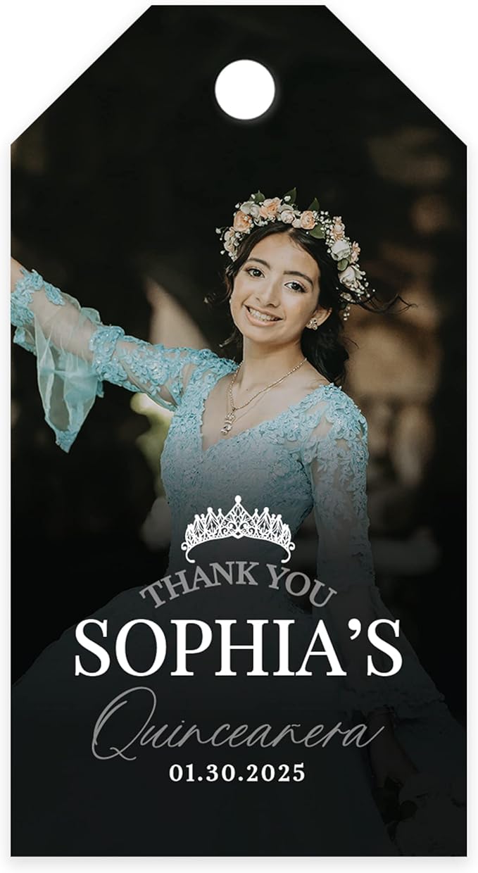 Andaz Press 40-Pack Personalized Quinceañera Favor Tags by AndazPress