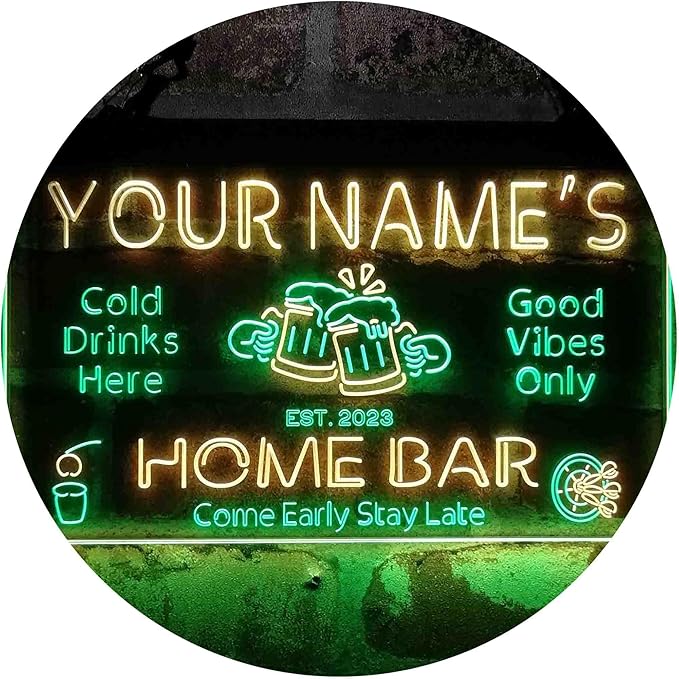 ADVPRO Personalized Your Name Custom Home Bar Beer Established Year Dual Color by ADVPRO