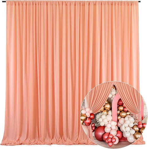 10 x 7 Feet Rose Gold Backdrop Curtain by ZEBMOON