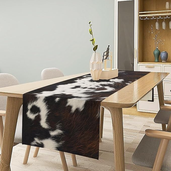 Cow Print Table Runner, 13x70 Inch - Image 3