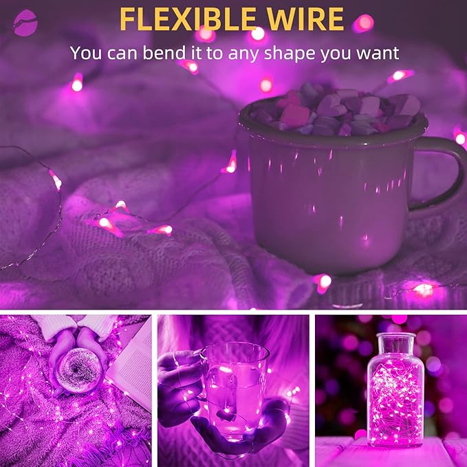 LAMPHOME 20 Pack Fairy Lights Battery Operated String Lights, 20 LED on 6.6FT - Image 4