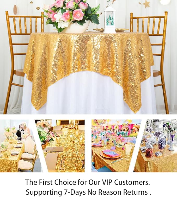 ShinyBeauty Sequin Tablecloth Table Linen Table Cover Table Overlays - Image 5