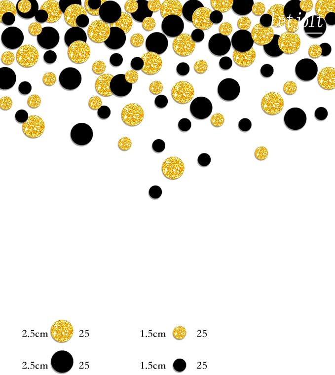 Golden Black Confetti Glitter Golden Scatter Table Decoration Surprise Paper - Image 2