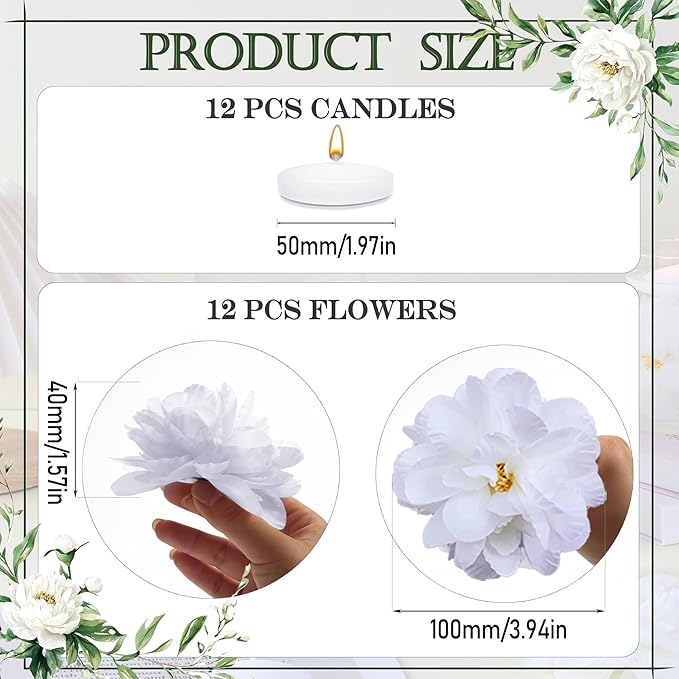 24 Pcs Floating Candles for Centerpieces and Floating Flowers Vase Fillers for - Image 3
